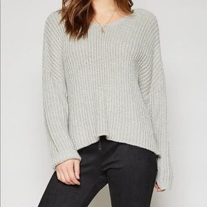 Sadie & Sage Women's Lina HighLow Sweater Ice Gray